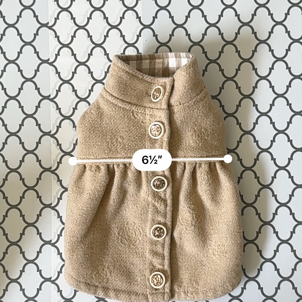 Tan Button-Up Dog Coat - Picture 3 of 3